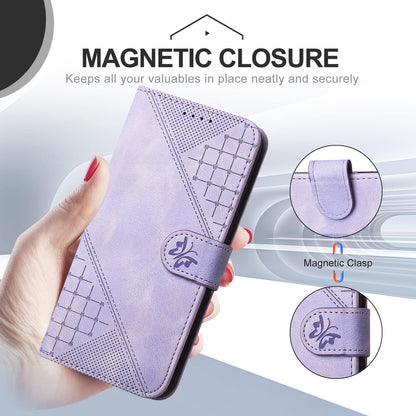 Leather iPhone Cases With Card Holder and Wrist Strap Purple-BC25082