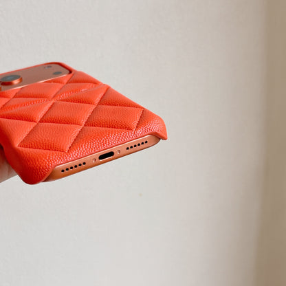 Leather iPhone Case with Card Holder Orange-BC25020