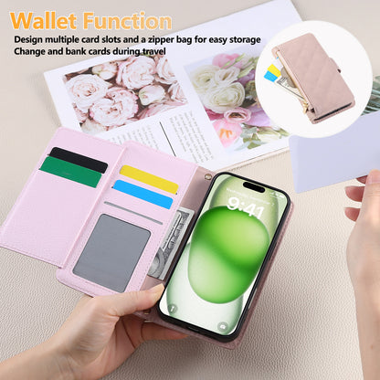 iPhone Case With Card Holder And Crossbody Strap Purple -BC25035