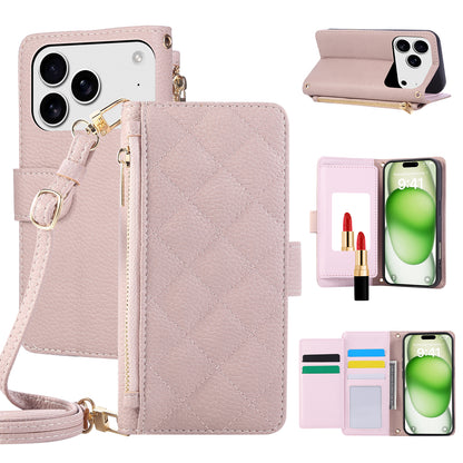 iPhone Case With Card Holder And Crossbody Strap Purple -BC25035
