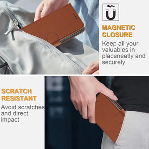 Leather iPhone Cases With Flip Wallet Brown-BC25054 Burycase