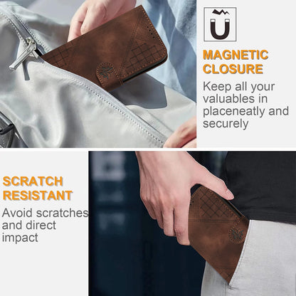 Leather iPhone Cases With Card Holder and Wrist Strap Brown-BC25086