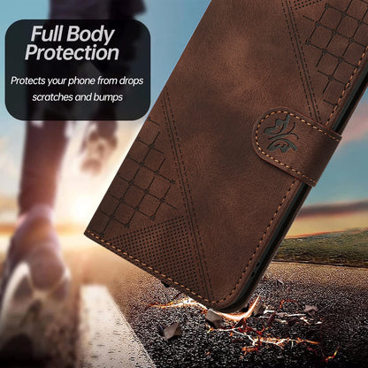 Leather iPhone Cases With Card Holder and Wrist Strap Brown-BC25086