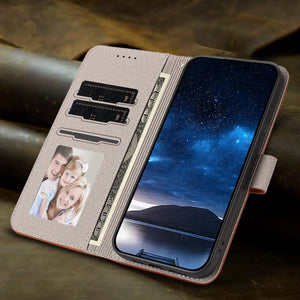 Leather iPhone Cases With Flip Wallet Brown-BC25054 Burycase