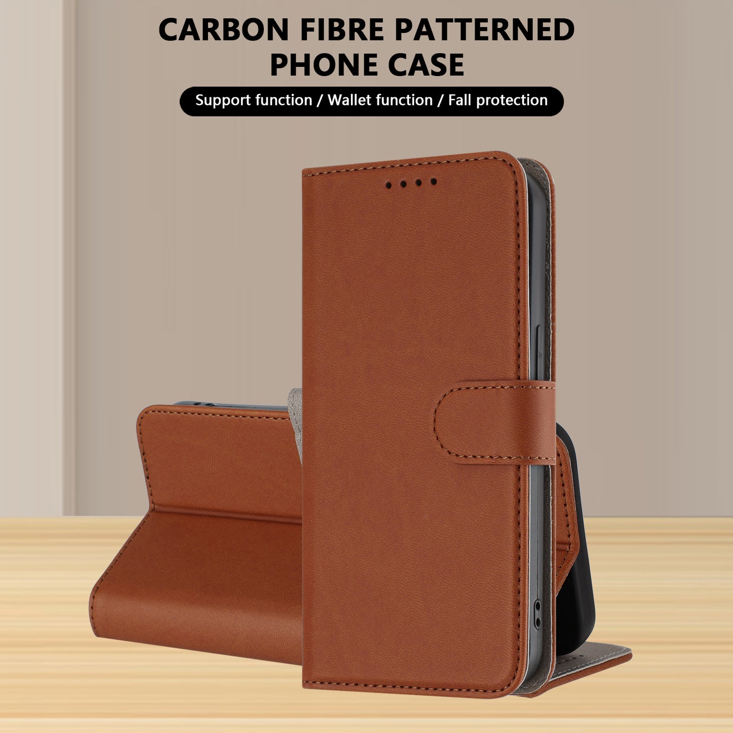 Leather iPhone Cases With Flip Wallet Brown-BC25054