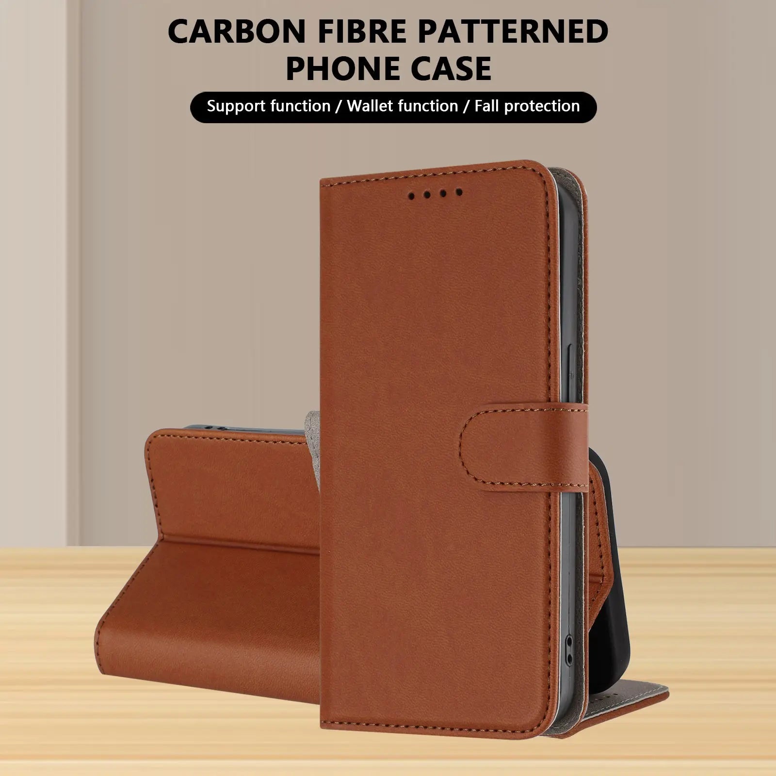 Leather iPhone Cases With Flip Wallet Brown-BC25054 Burycase
