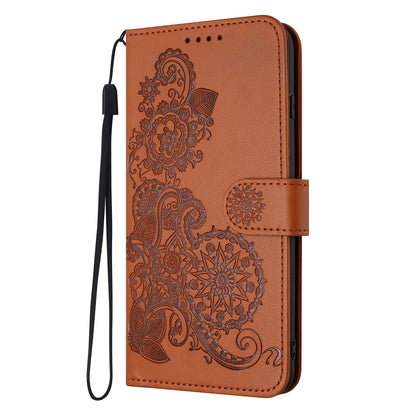 Leather iPhone Cases With Flip Wallet and Strap Brown -BC25072
