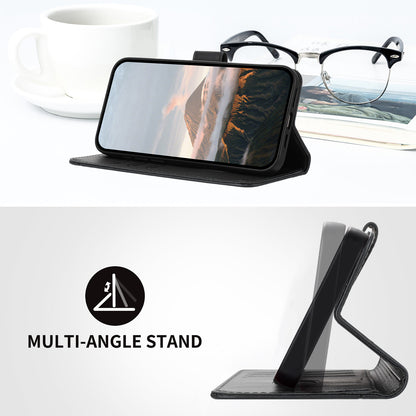 Leather iPhone Cases With Flip Wallet and Strap Black-BC25089