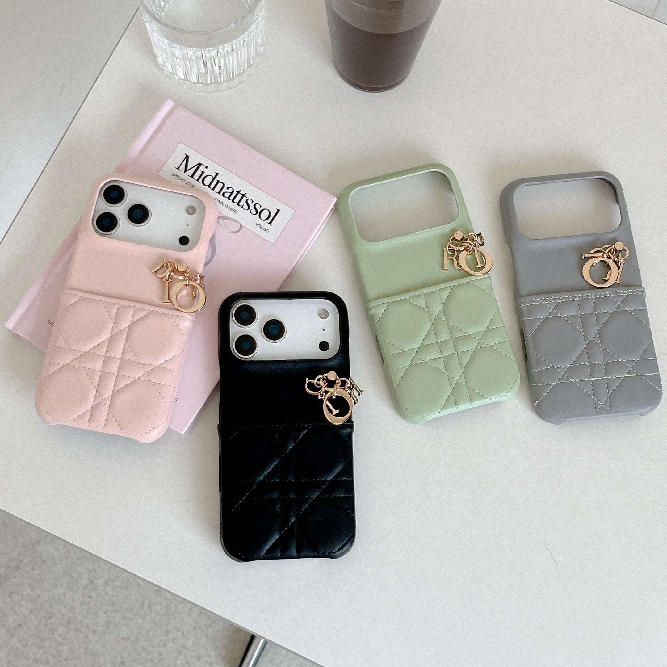 Elegant Leather CD iPhone Case With Card Holder Black For iPhone 17 Series-CYCD057