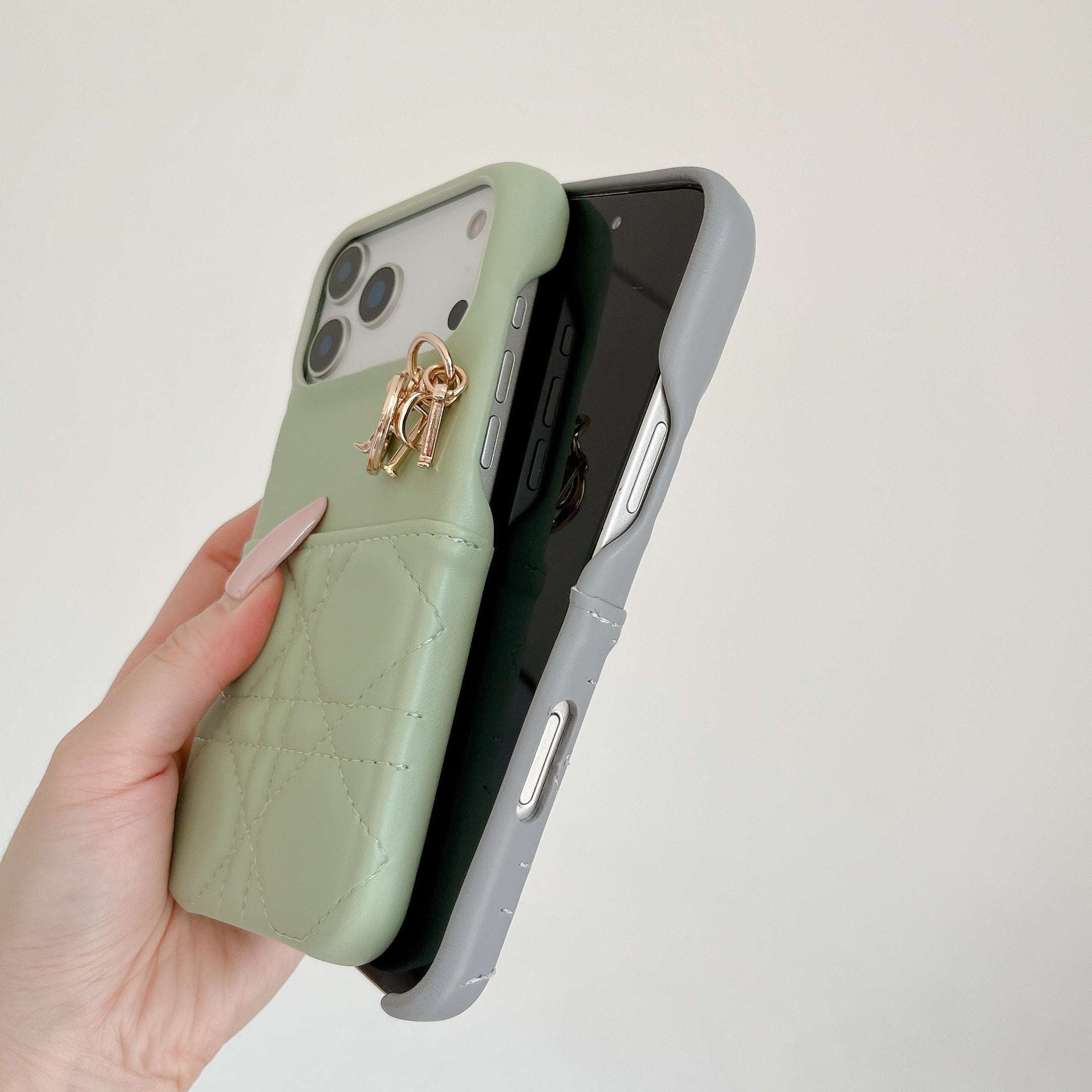 Elegant Leather CD iPhone Case With Card Holder Black For iPhone 17 Series-CYCD057