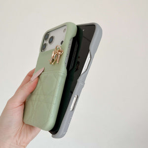Elegant Leather CD iPhone Case With Card Holder Black For iPhone 17 Series-CYCD057
