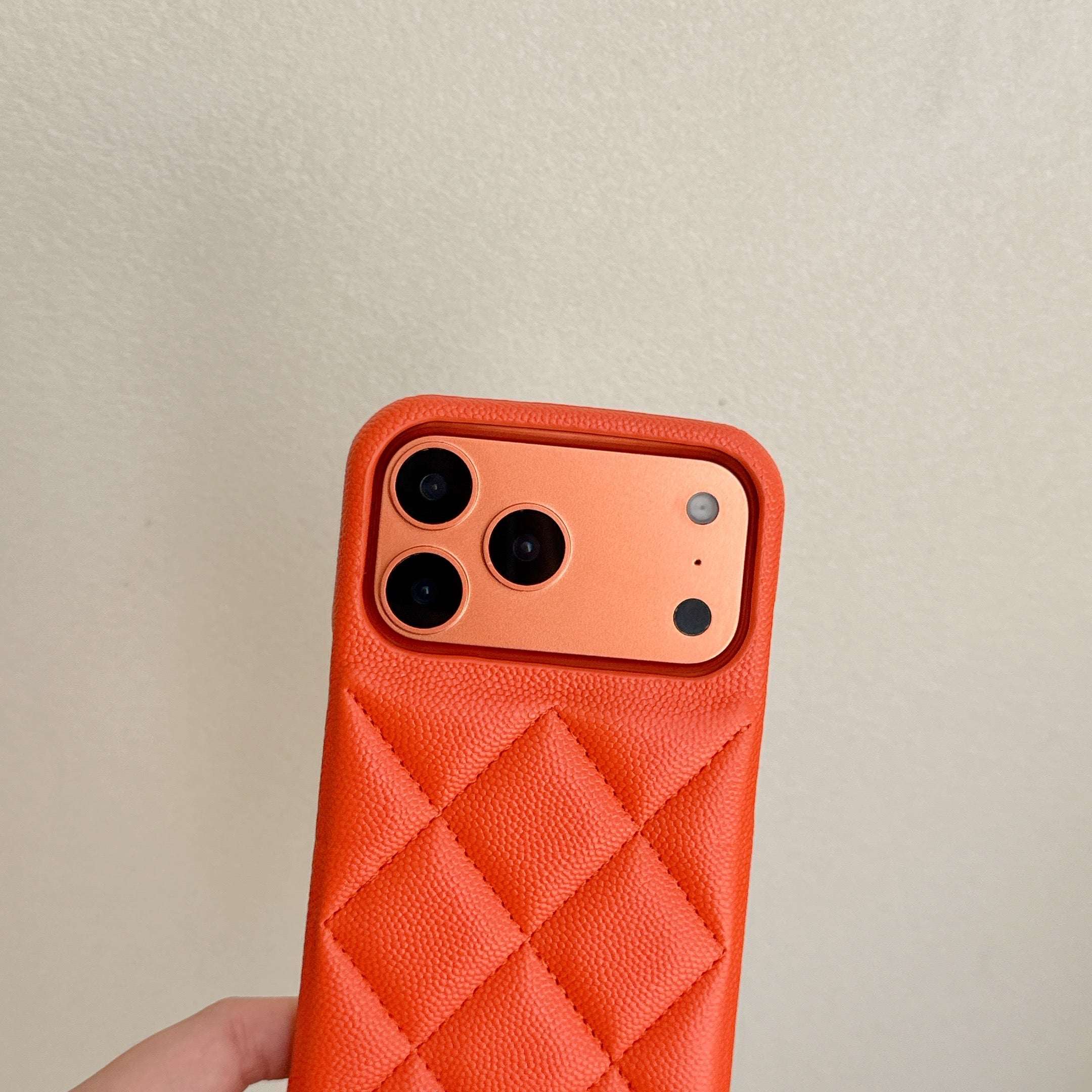 Premium Leather CC iPhone Case Orange For iPhone 17 Series-CYCC043
