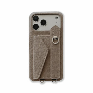 Leather iPhone Case with Card Holder And Strap Brown-BC25016 Burycase