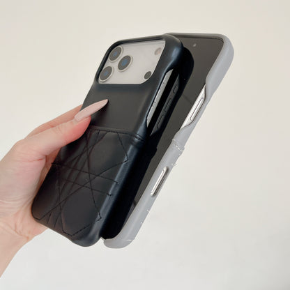 Leather iPhone Case with Card Holder Pink-BC25019