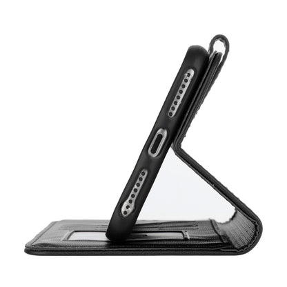 Leather iPhone Cases With Flip Wallet and Strap Black-BC25069