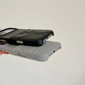 Leather iPhone Case with Card Holder Pink-BC25019 Burycase