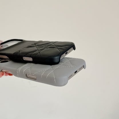 Leather iPhone Case with Card Holder Pink-BC25019