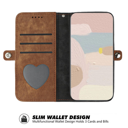 Leather iPhone Cases With Flip Wallet and Wrist Strap Brown-BC25056