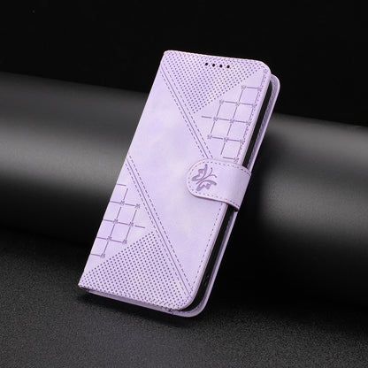 Leather iPhone Cases With Card Holder and Wrist Strap Purple-BC25082