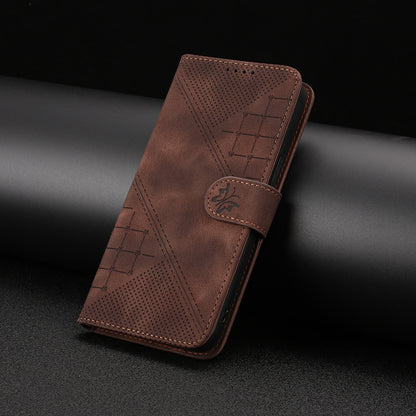 Leather iPhone Cases With Card Holder and Wrist Strap Brown-BC25086