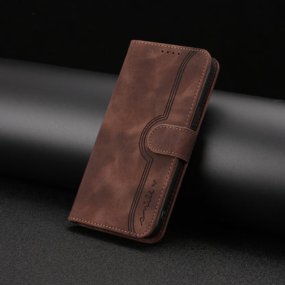 Leather iPhone Cases With Card Holder and Strap Brown-BC25060