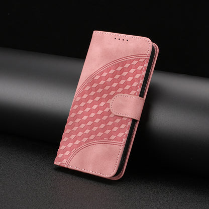 Leather iPhone Cases With Card Holder and Wrist Strap Pink-BC25073