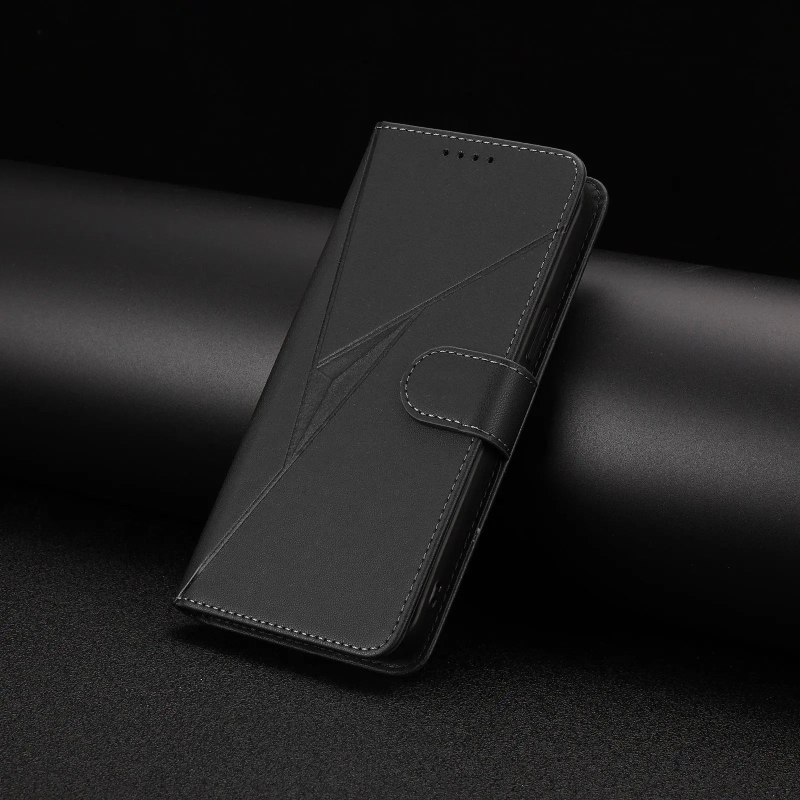 Leather iPhone Cases With Flip Wallet and Strap Black-BC25090 Burycase
