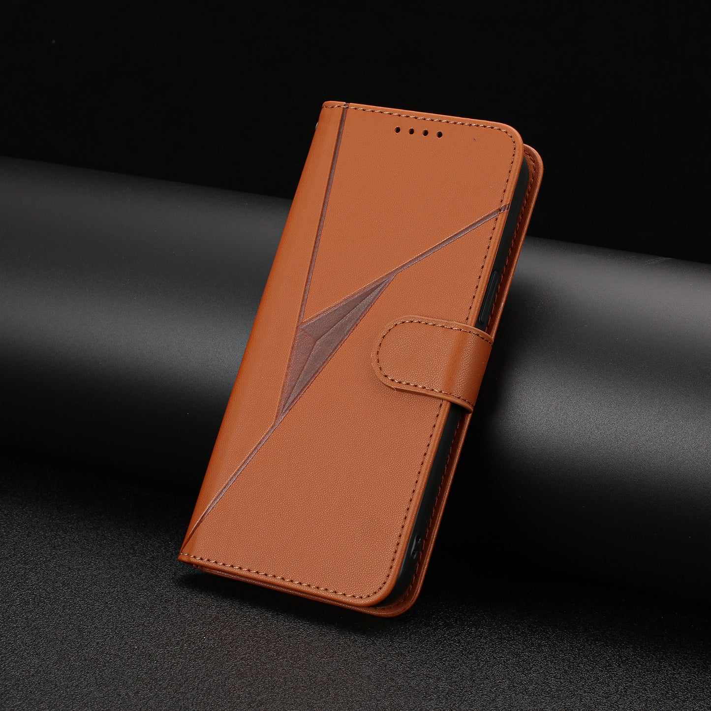 Leather iPhone Cases With Flip Wallet and Strap Brown-BC25087