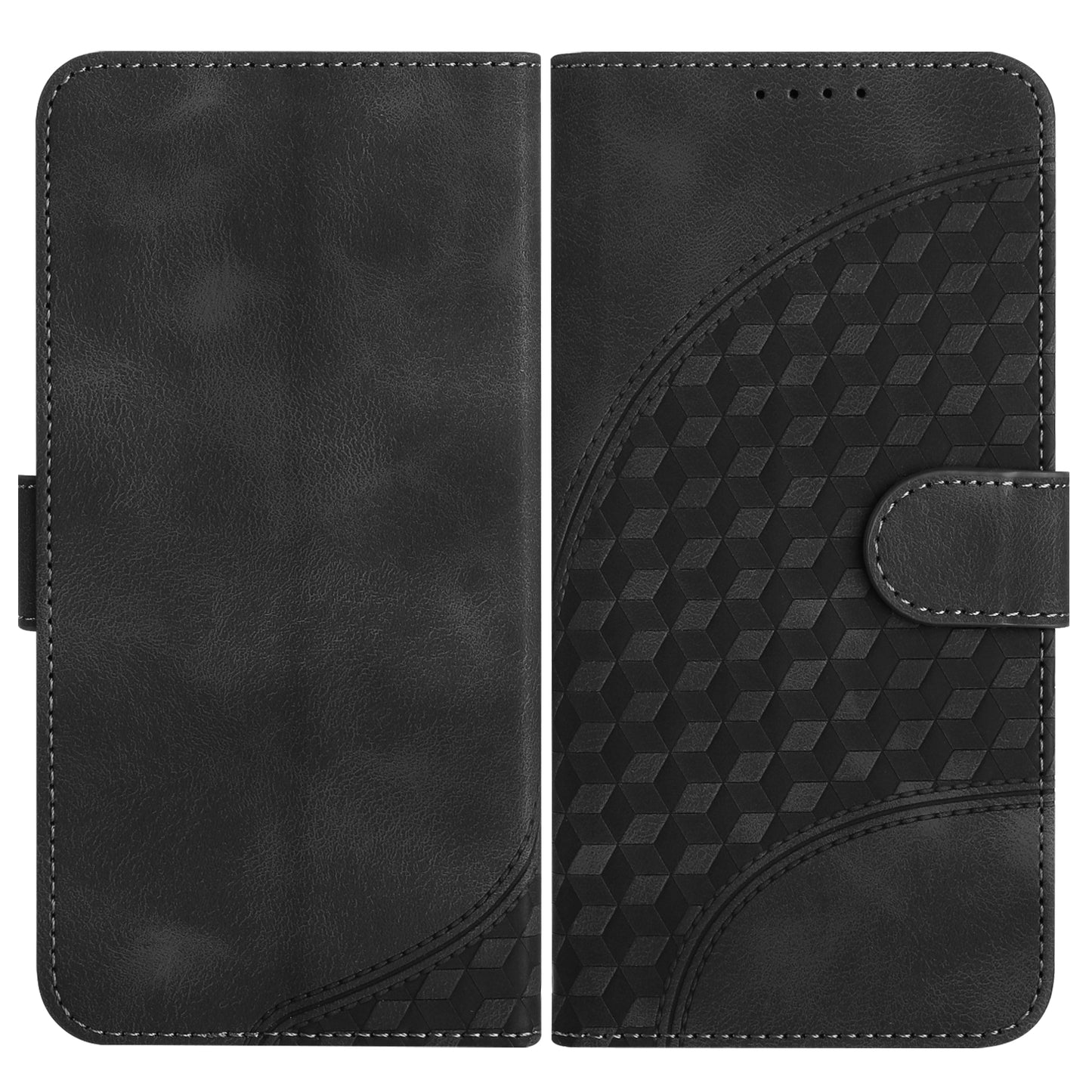 Leather iPhone Cases With Card Holder and Wrist Strap Black-BC25075