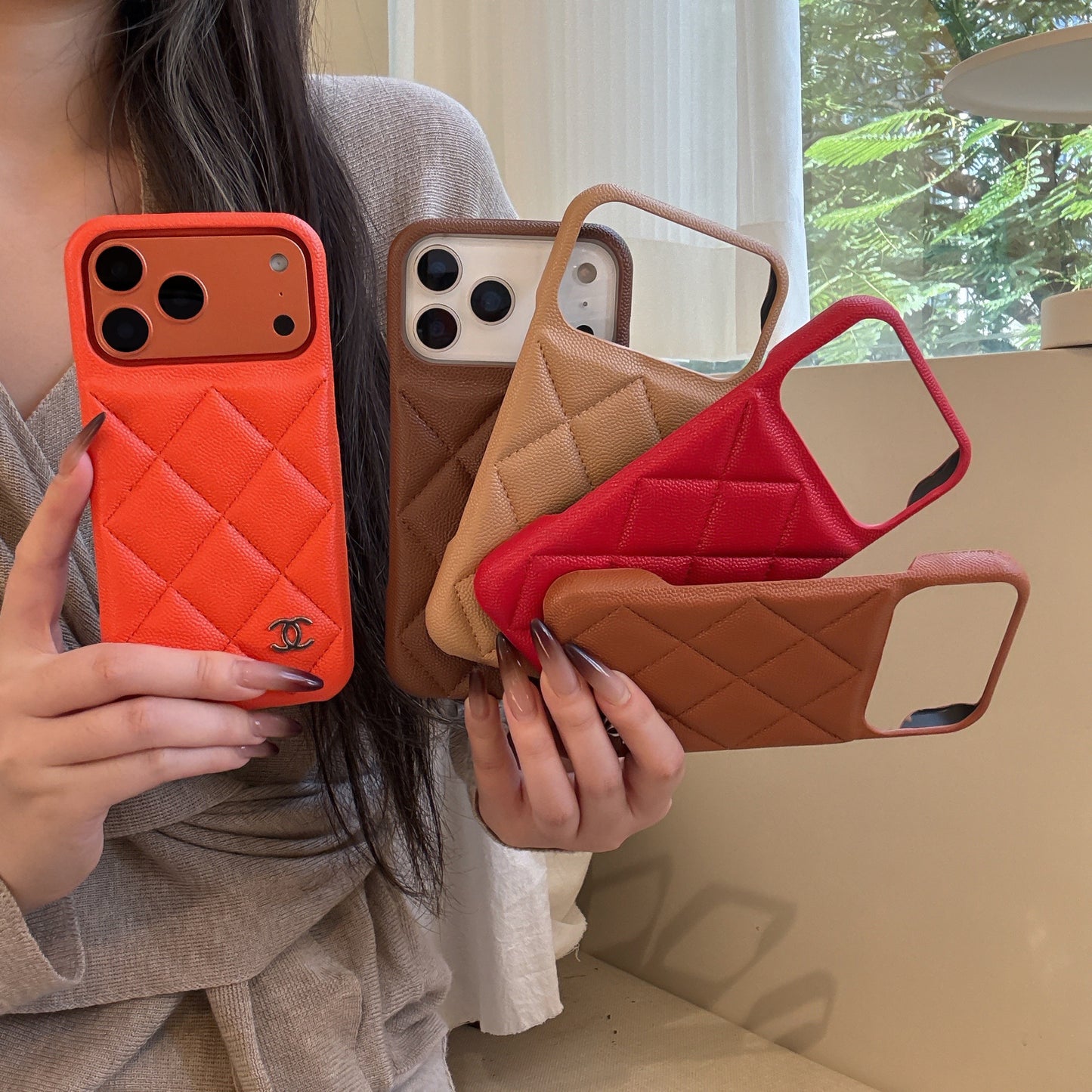 Leather iPhone Case Orange-BC25022