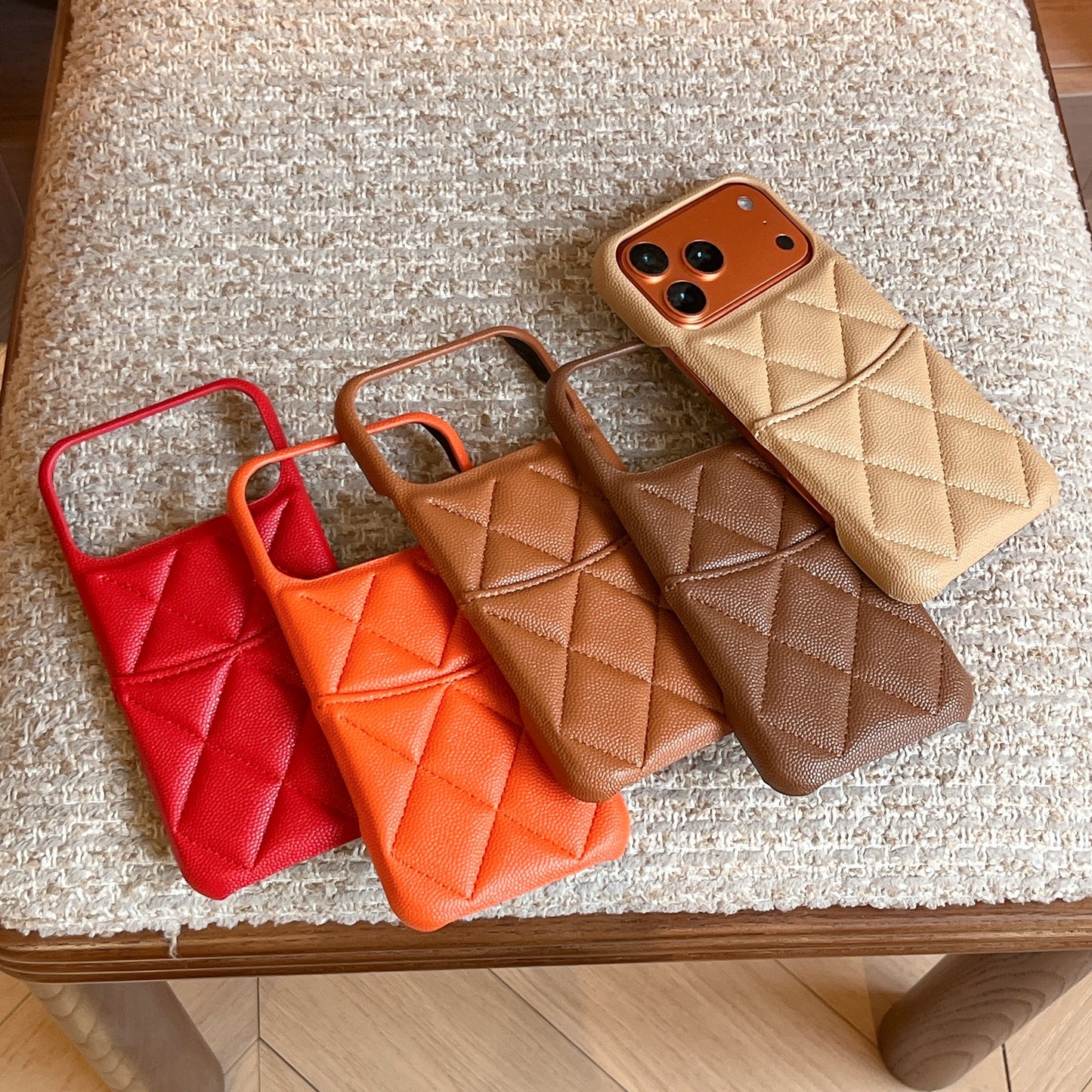 Leather iPhone Case with Card Holder Orange-BC25020