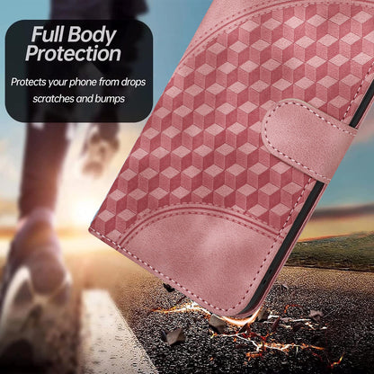 Leather iPhone Cases With Card Holder and Wrist Strap Pink-BC25073
