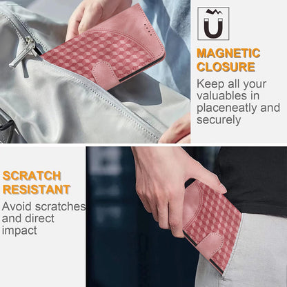 Leather iPhone Cases With Card Holder and Wrist Strap Pink-BC25073