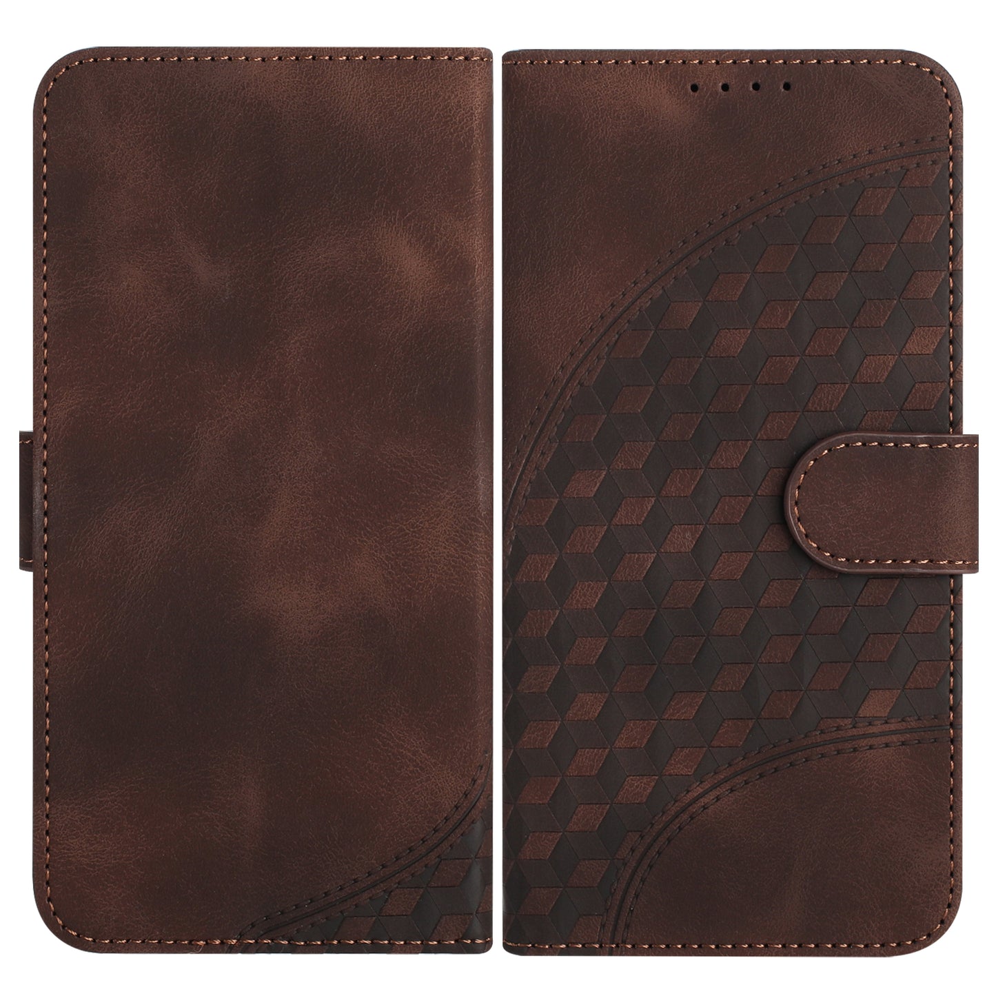 Leather iPhone Cases With Card Holder and Wrist Strap Brown -BC25078