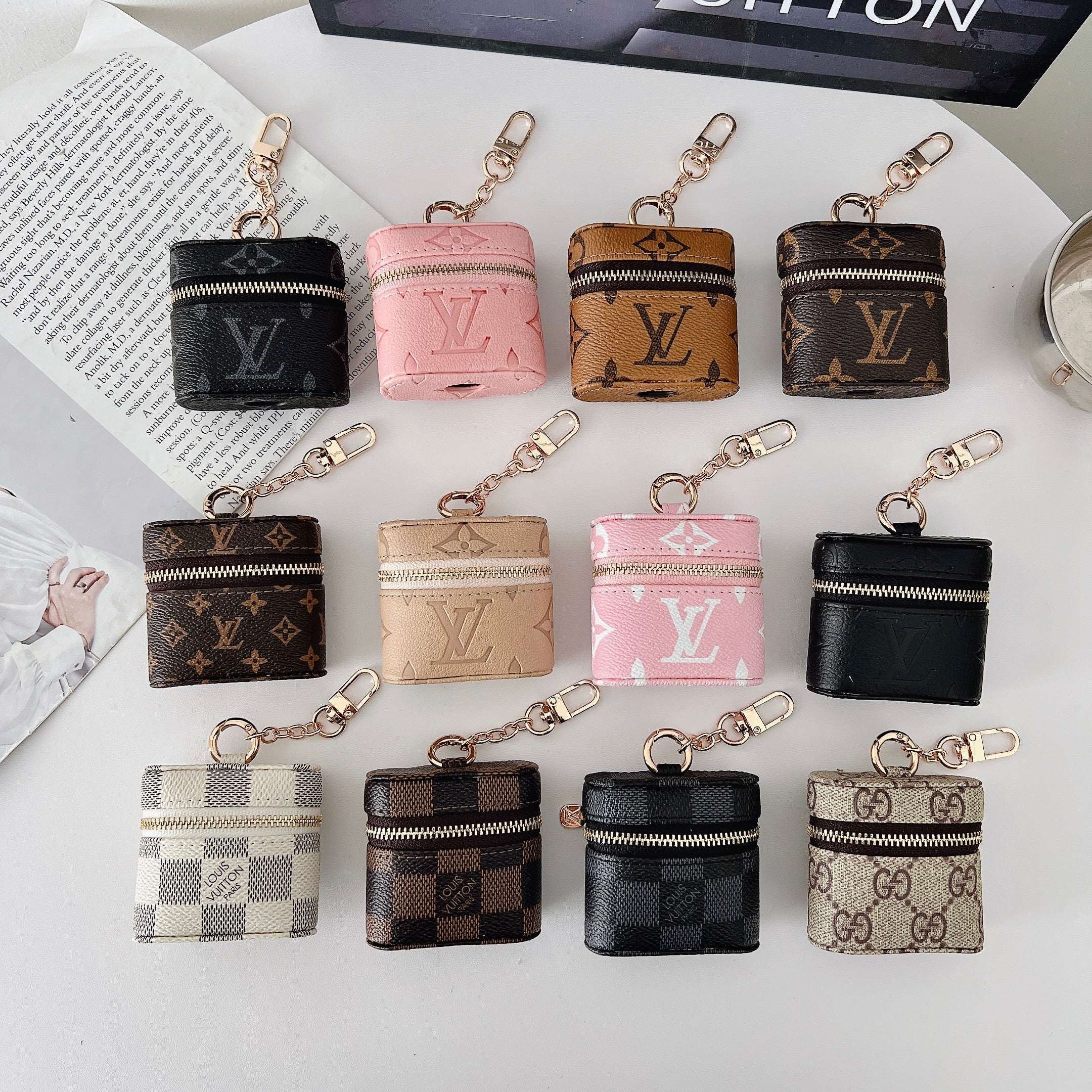 Premium Leather Monogram AirPods Cases-CYLV115