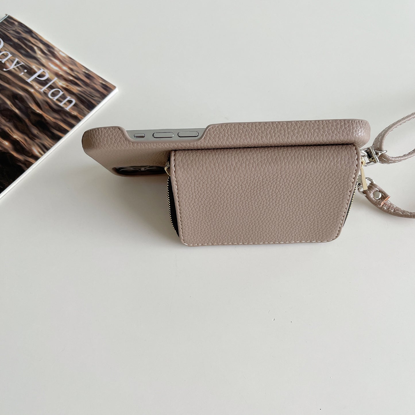 Classic Phone Case With Zip Wallet And Strap For iPhone Coffee-JDK241031