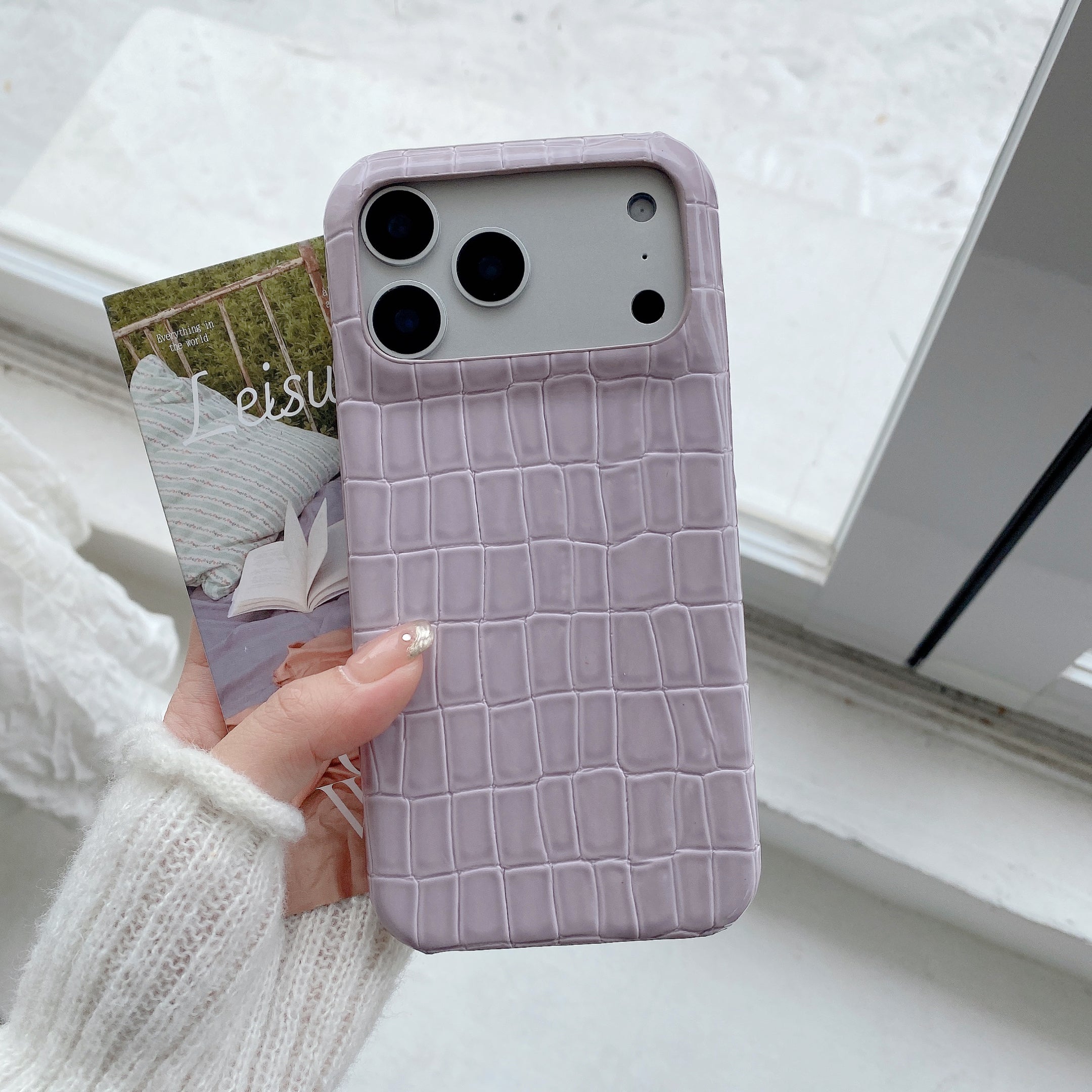 Leather iPhone  Case Purple-BC25017