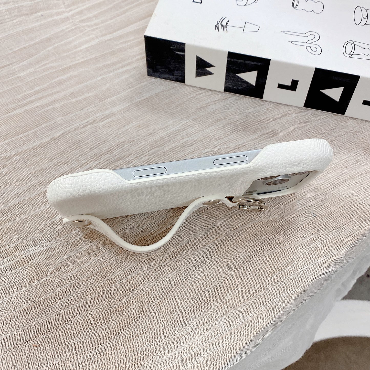 Leather iPhone Case with Wrist Strap And Holder Green-BC25015