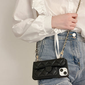 Leather iPhone Case with Card Holder And Crossbody Strap-BC25005 Burycase