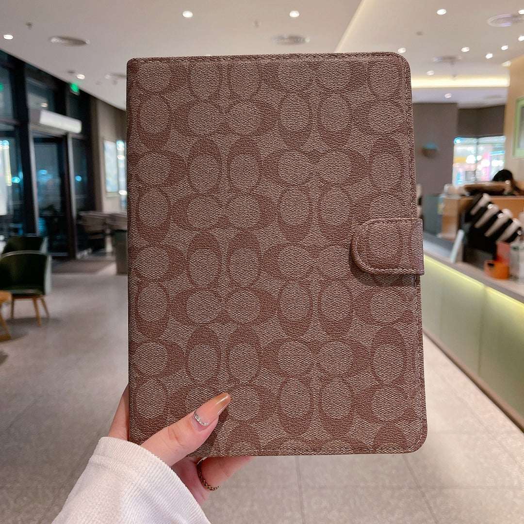Premium Leather Monogram  iPad Case Coffee-CYLV110