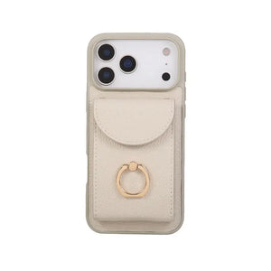 Leather iPhone Cases With Card Holder And Strap（With Stand）Brown-BC25030 Burycase