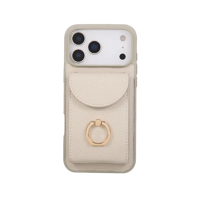 Leather iPhone Cases With Card Holder And Strap（With Stand）Brown-BC25030 Burycase