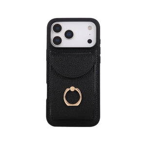 Leather iPhone Cases With Card Holder And Strap（With Stand）Brown-BC25030 Burycase