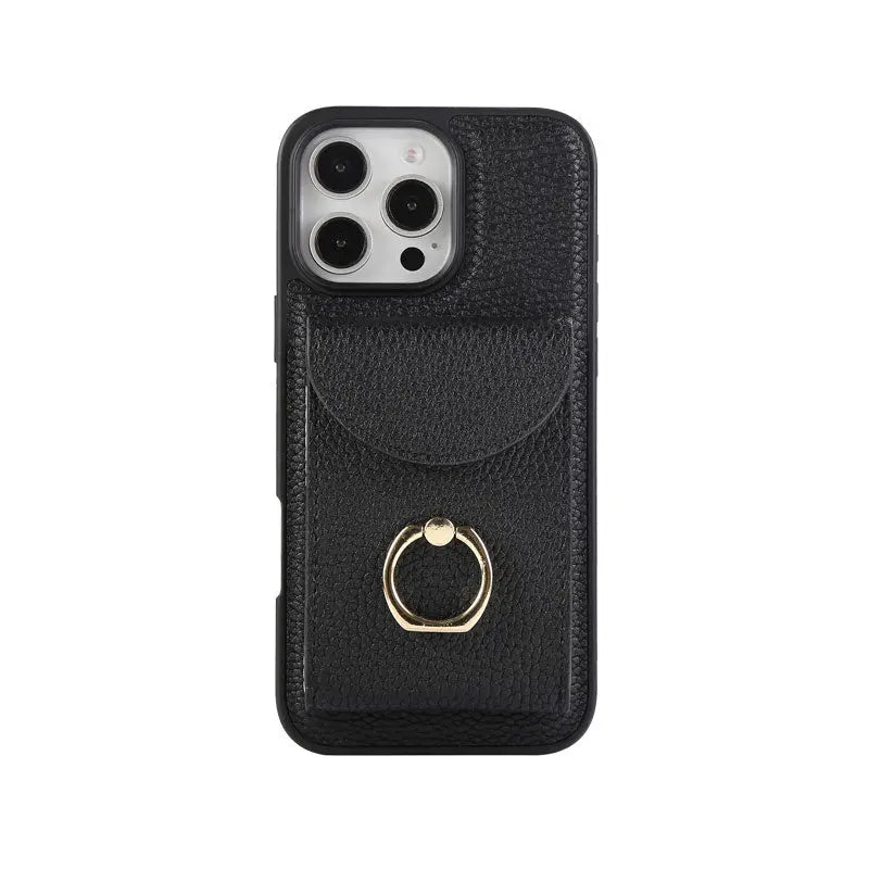 Leather iPhone Cases With Card Holder And Strap（With Stand） White-BC25031 Burycase