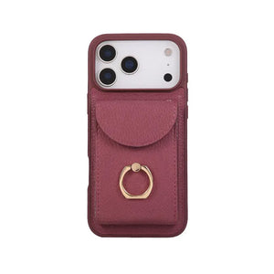 Leather iPhone Cases With Card Holder And Strap（With Stand）Brown-BC25030 Burycase