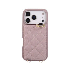 Leather iPhone Cases With Card Holder & Mirror And Strap Brown-BC25032 Burycase