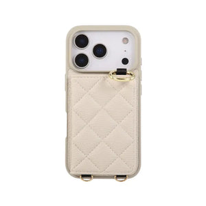 Leather iPhone Cases With Card Holder & Mirror And Strap Brown-BC25032 Burycase